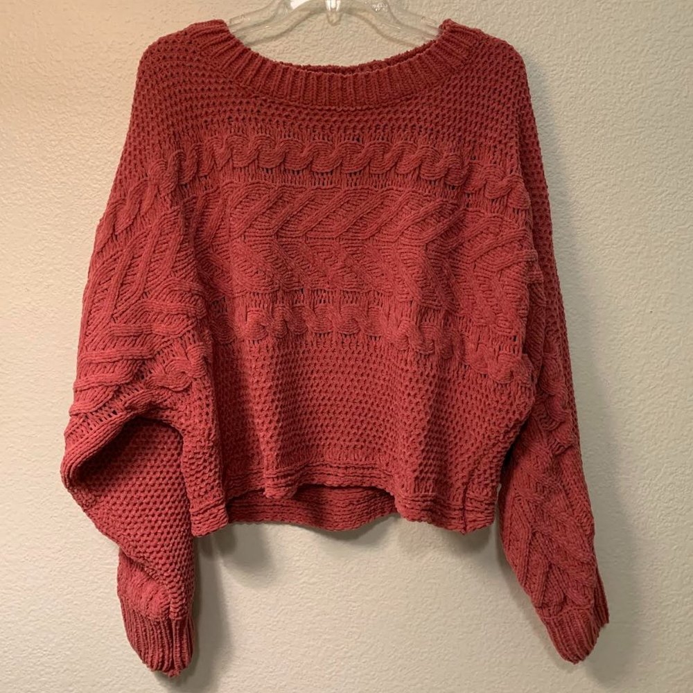 Marsala Cropped Pullover Sweater